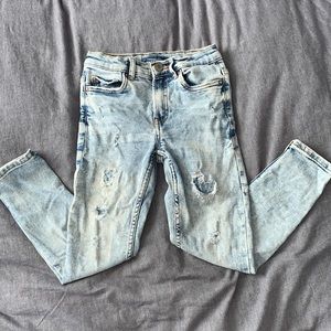 Zara skinny fit comfy denim size 8 distressed jean